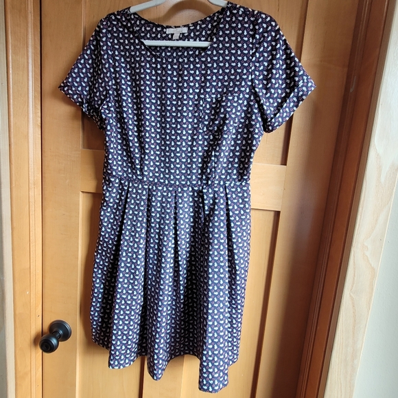 Modcloth Monteau Mini Skater Blue Animal Print Dress - Picture 8 of 11